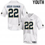 Notre Dame Fighting Irish Youth Kendall Abdur-Rahman #22 White Under Armour Authentic Stitched College NCAA Football Jersey PFT4299RY